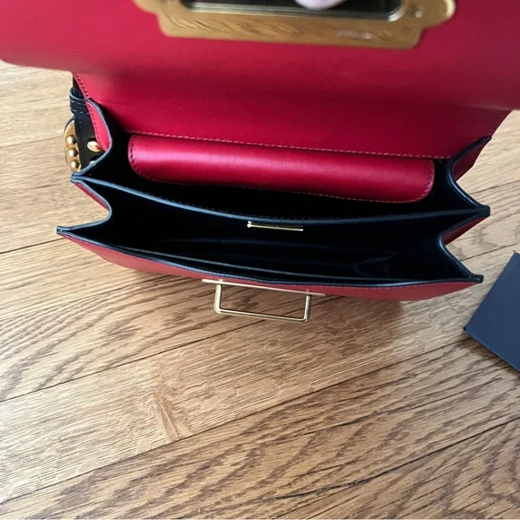 PRADA City Calfskin Saffiano Cahier Bag Fuoco Black - Picture 10 of 12